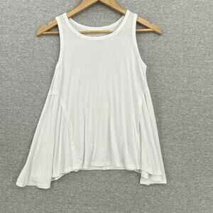 Art Class Blouse Girls Large 10/12 Youth Kids White Sleeveless Top Flowy Stretch